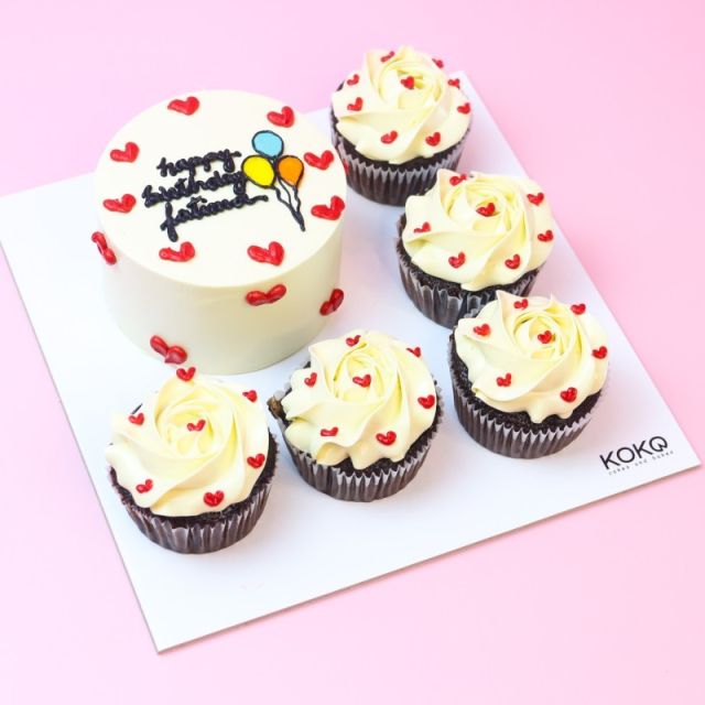 Heart Bento Cupcake Set